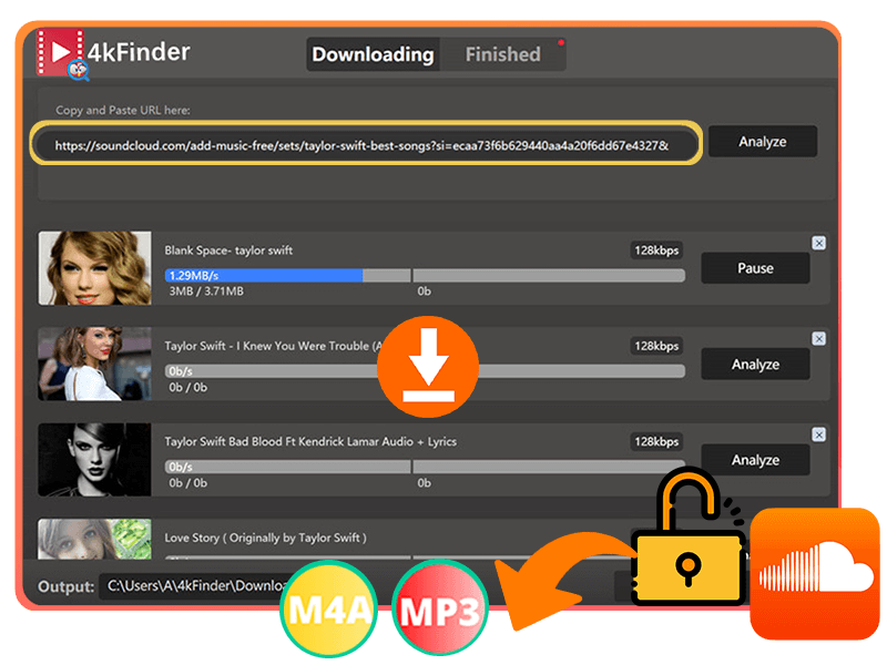 Convert SoundCloud to MP3/M4A Format
